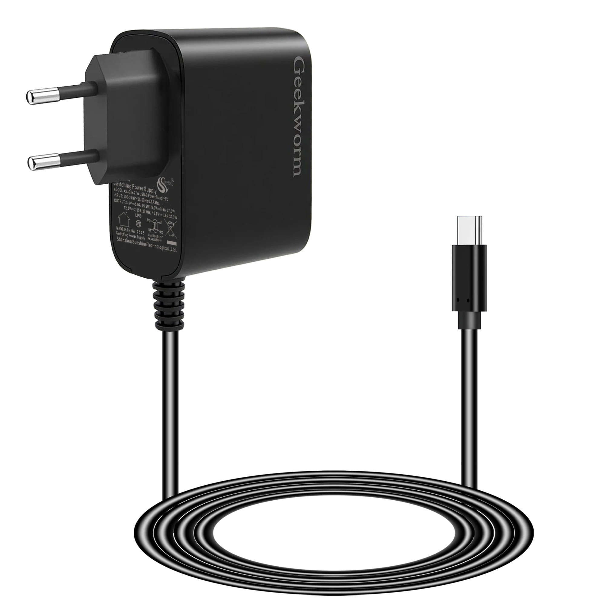 Geekbord Raspberry Pi 5 Netzteil XSL-GaN-PD 27 W 5,1 V 5 A USB-C
