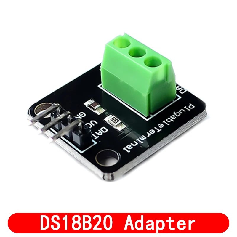 DS18B20 Temperatursensormodul-Kit, wasserdicht, 100 cm, digitales Sensorkabel, Edelstahl-Sondenklemmen-Adapter
