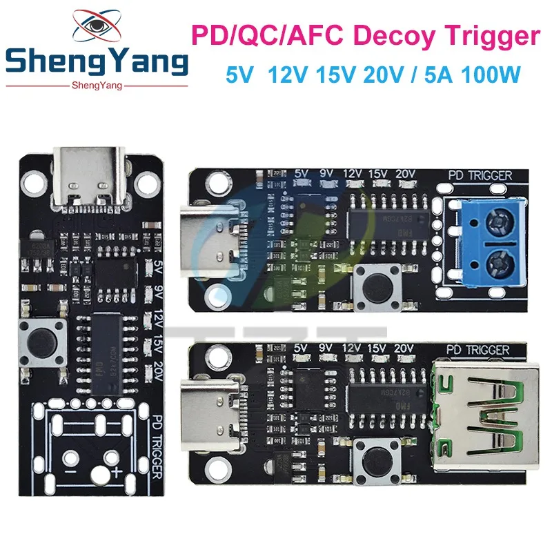 100W 5A USB-C Schnelllade-Triggerplatinenmodul PD/QC Decoy Board Schnellladung USB Typ-C PD 2.0 3.0