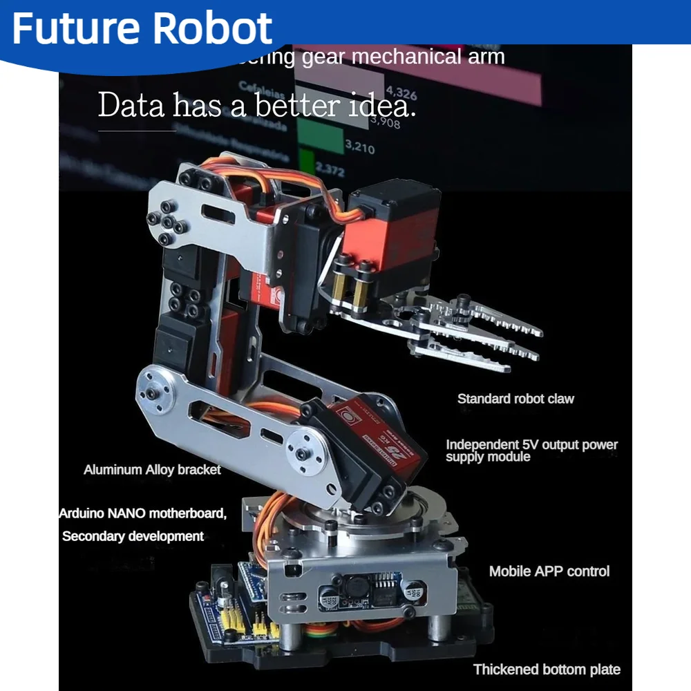 6 Dof Robot Arm Clamp Claw APP RC Control Metal Mechanical Robotics – Bild 4