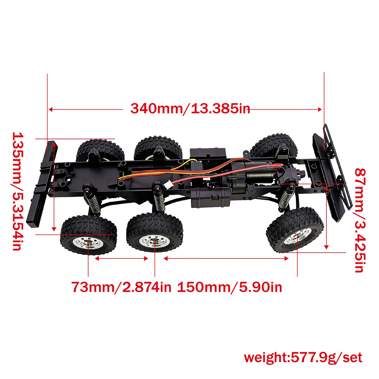 6WD-Chassis mit Doppelgeschwindigkeitsgetriebe, 370-Motor, Servo-Achse – Bild 6