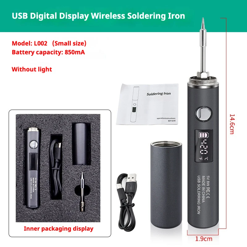 USB-Lötkolben mit Einstellbarer Temperatur 260-420°C ℃ Elektrischer Lötkolben 1400mAh Intelligenter