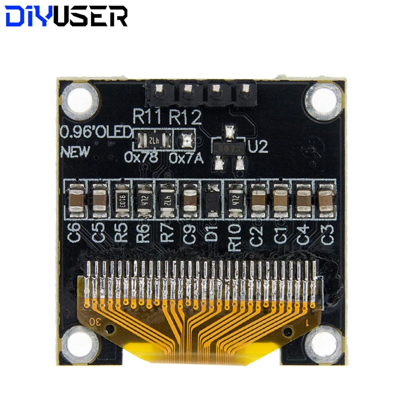 0,96 Zoll OLED-Displaymodul I2C IIC Seriell Weißer Bildschirm 128x64 – Bild 2