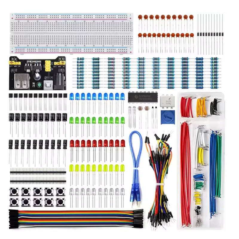 DIY Elektronik-Komponenten-Kit Projekt-Starter Elektronisches DIY-Kit mit 830 Verbindungspunkten Breadboard