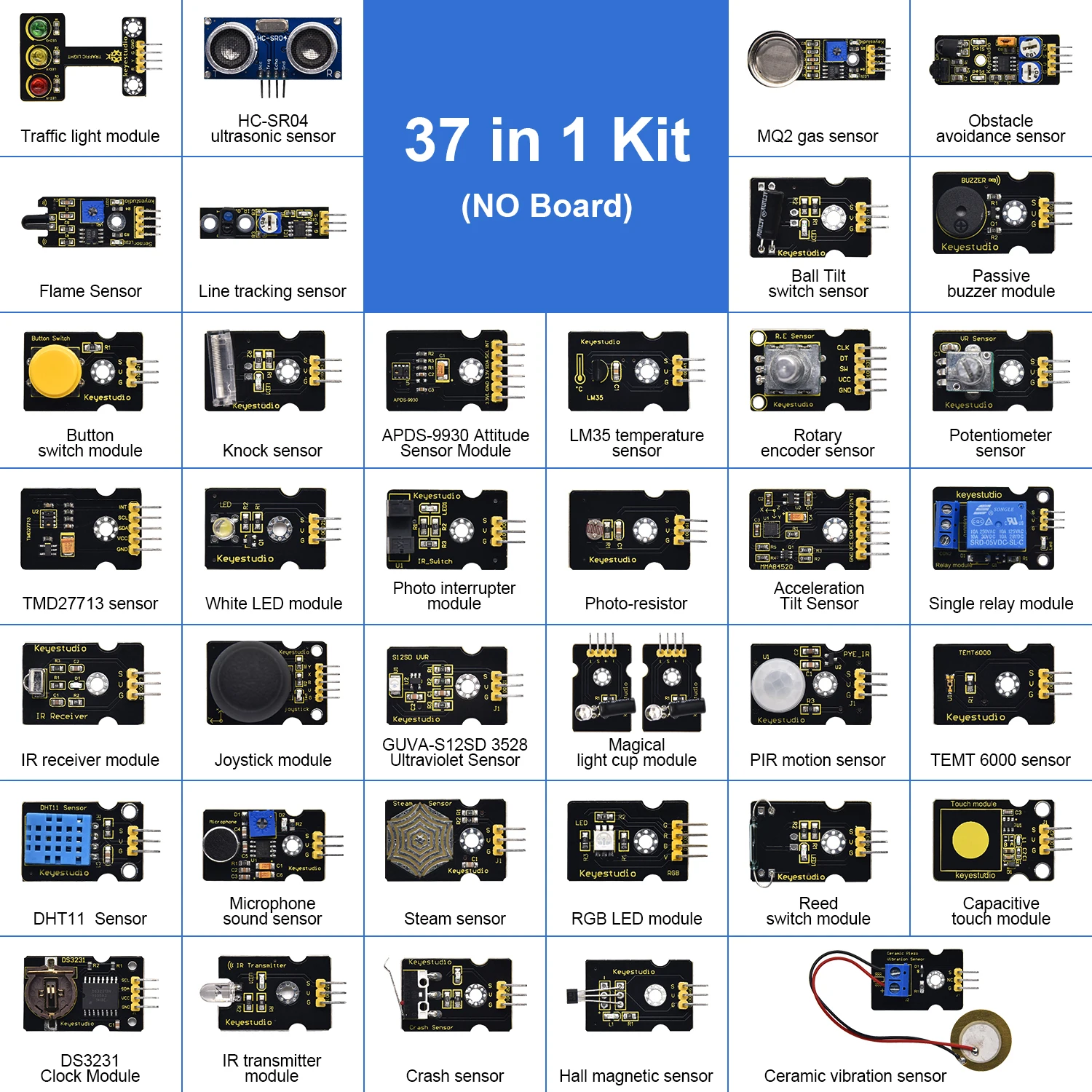 Keyes tudio komplett 37 in 1 sensor kit mit uno/mega board sensor kit für arduino sensor kit programmierung