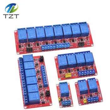 DIYTZT 1 Stück 1 2 4 8 Kanal 5V Relaismodul-Platine mit Optokoppler, unterstützt High- und Low-Level-Trigger