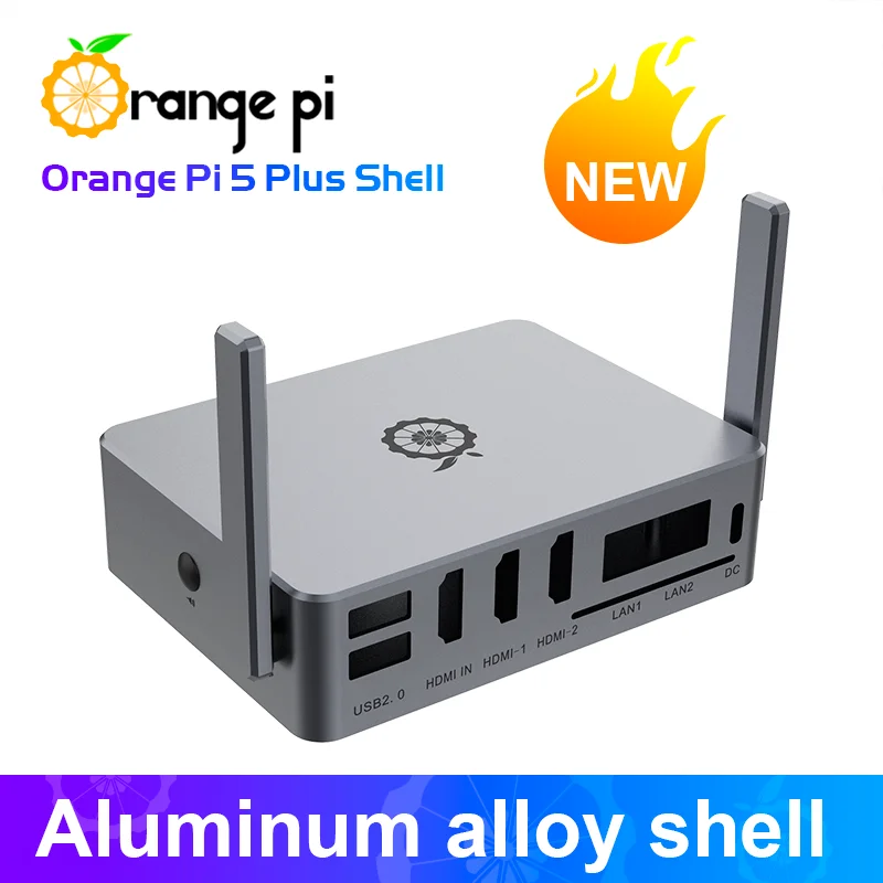 Orange Pi 5 Plus Aluminiumlegierungsgehäuse, Metallgehäuse für Orange Pi 5 Plus Entwicklungsboard