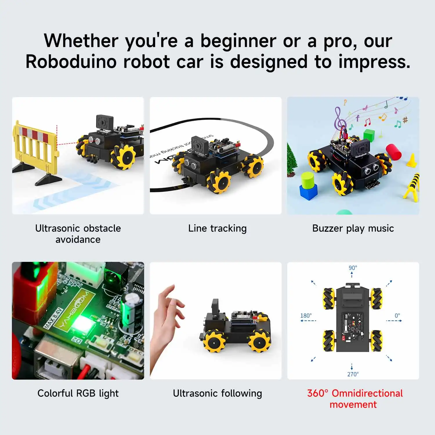 Yahboom UNO R3 Smart Robot Car Kit Roboduino V2 Mit ESP32 WiFi Kamera – Bild 3