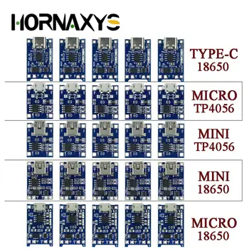 Mini/Micro/Typ-C USB 5V 1a 18650 tp4056 Lithium-Batterie lade modul Lade karte mit Schutz Doppel (100 Stück)