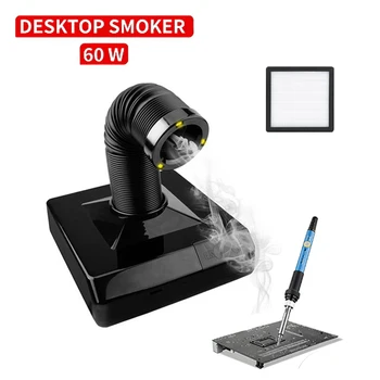 Rauchabsauggerät mit LED-Licht 220V Aktivkohlefilter Schwamm Lötkolben Rauchabsorber