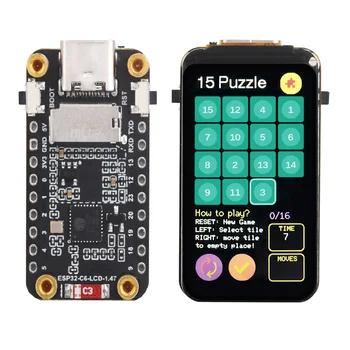 ESP32-C6 Entwicklungsboard mit 1,47-Zoll LCD-Display, Integriertem RGB, MicroSD-Kartensteckplatz, WiFi 6