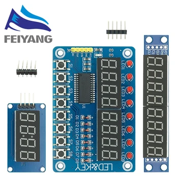 TM1637 4 Bits/TM1638/MAX7219 8-Bit-Digital-LED-Anzeigemodul 7 Segment 0,36 Zoll Uhr ROTE Anodenröhre Vier