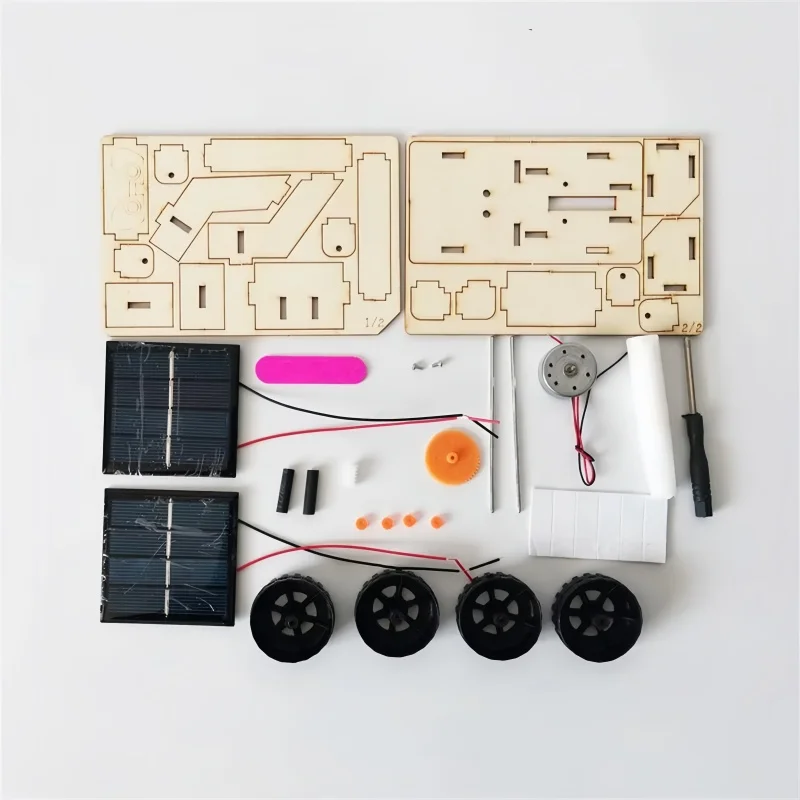 DIY Montieren Solar Auto STEM Spielzeug Kreative Erfindungen Motor – Bild 3