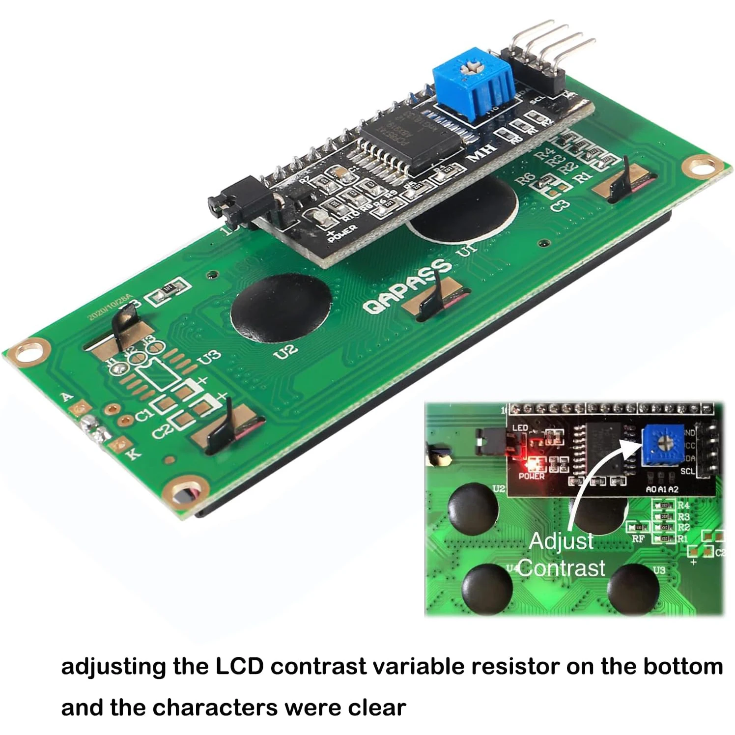 1602 LCD-Anzeigemodul IC I2C TWI 16 x 2 Zeichen serieller – Bild 4