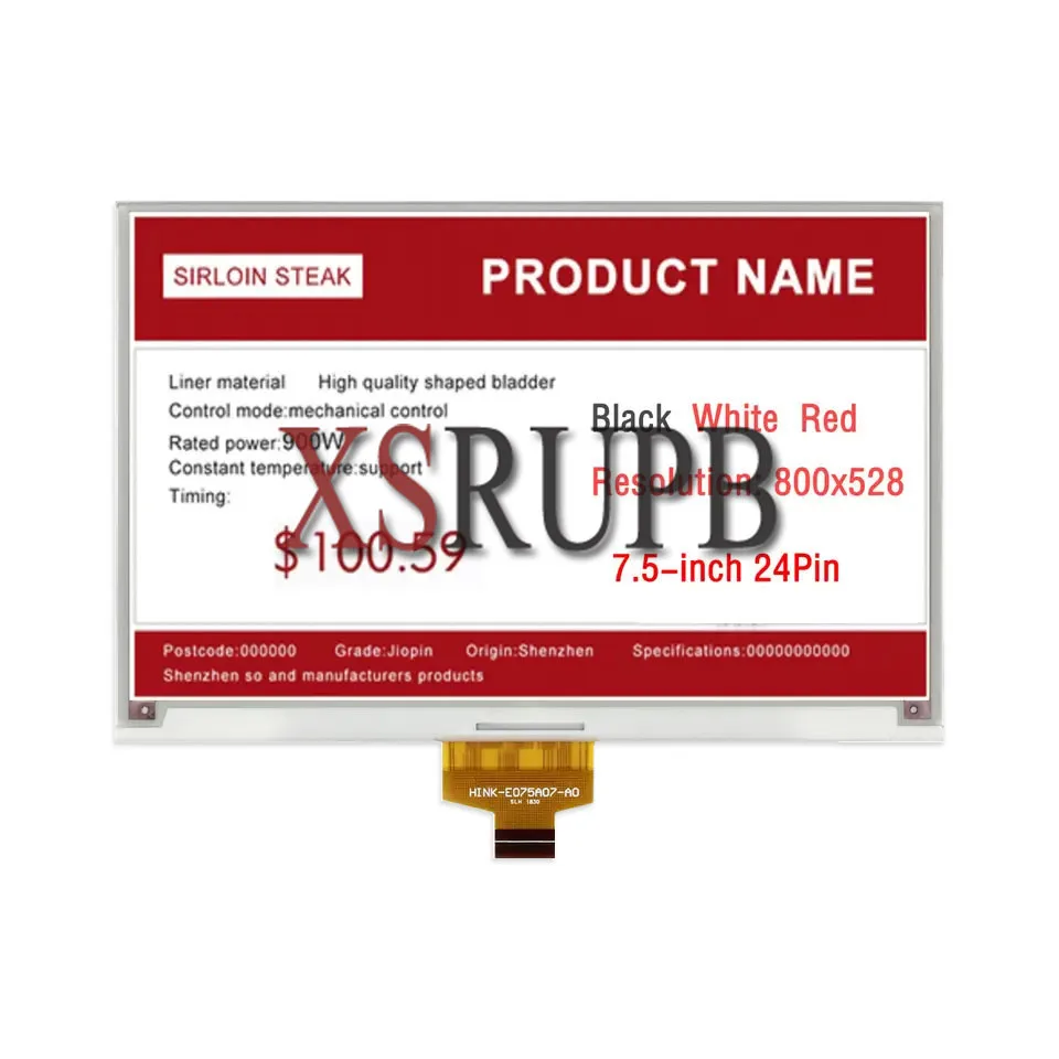 7,5 Zoll 880x528 24Pin HINK-E075A07-A0 Bildschirm E-Paper E-Ink Raw Display Schwarz Weiß Rot