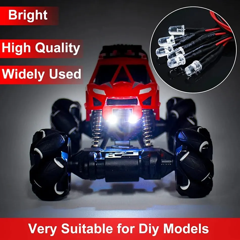 12 V 5 mm LED-Diodenleuchten 7,9 Zoll vorverdrahtet 5 Farben x 10/30 – Bild 2