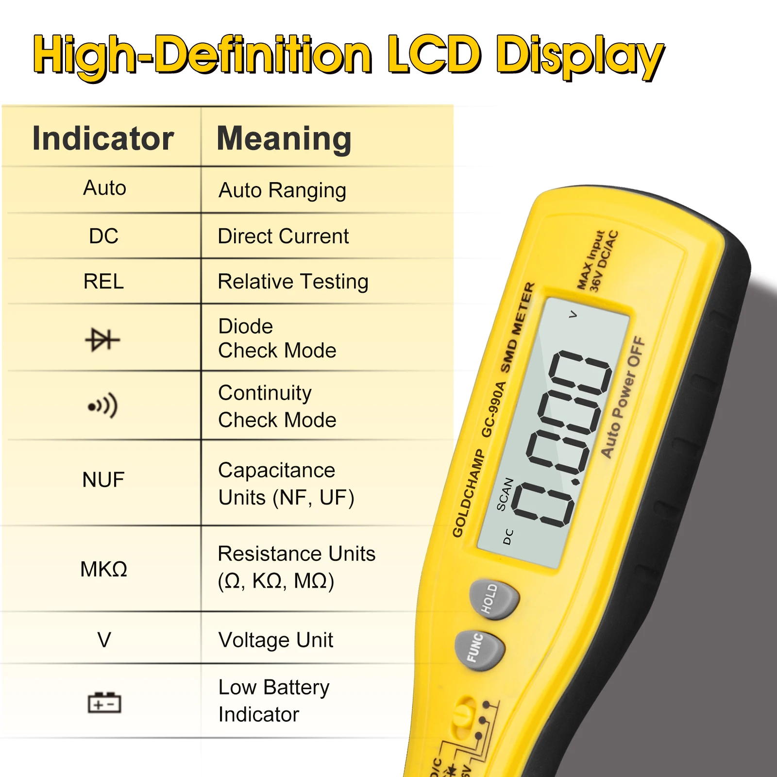 Digitales Multimeter mit automatischer Erkennung, tragbares – Bild 3