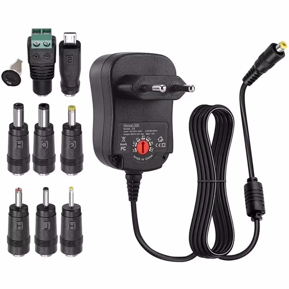 3V 4,5V 5V 6V 7,5V 9V 12V 2A/2,5A AC/DC Adapter US/EU Einstellbare Netzteile USB Universal Ladegerät Schalter