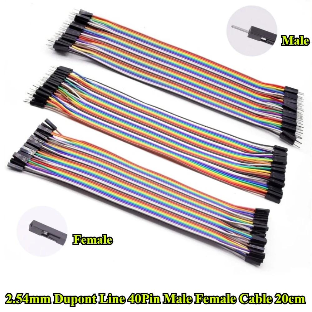 2,54mm Dupont-Kabel 20CM 40-Pin Stecker auf Stecker + Stecker auf Buchse und Buchse auf Buchse Jumper-Kabel