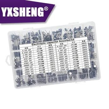 24 Werte 0,1 UF-1000 UF Aluminium-elektrolytkondensatoren 10-50 V Mix Elektrolytkondensator (500 Stück)