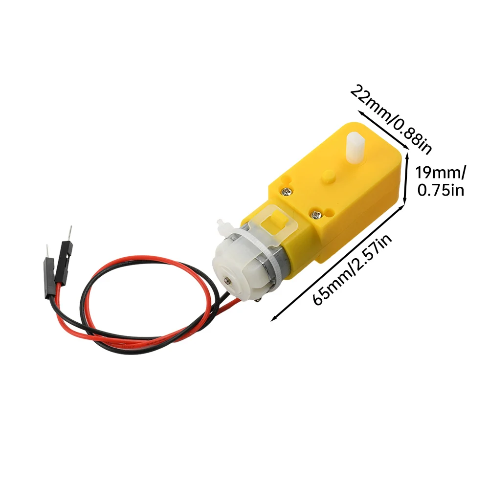 DC 3-6V TT zweiachsiger Getriebemotor 1:48 Untersetzungsmotor passend – Bild 3