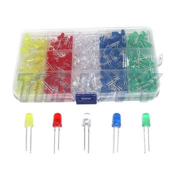 F3 F5 LED-Dioden Verschiedene Sets Weiß Grün Rot Blau Gelb 3MM 5MM Leuchtdioden Elektronik-Kit Box