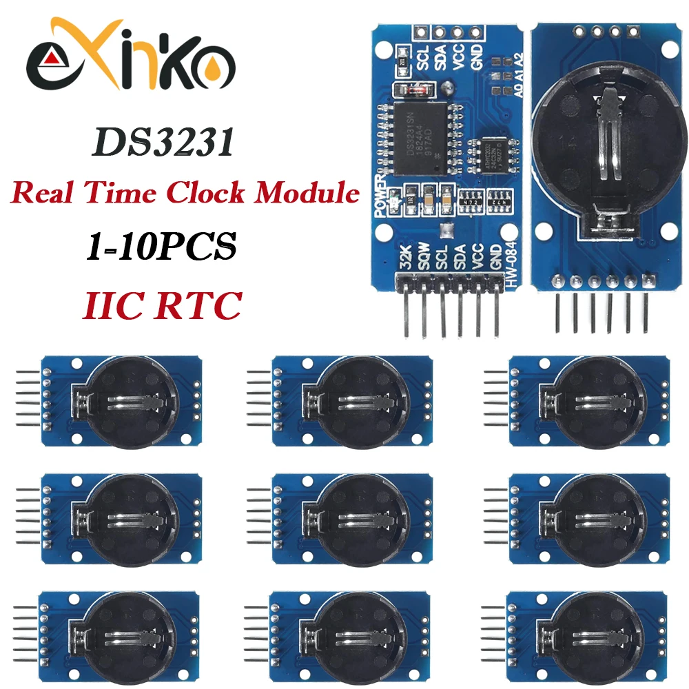 DS3231 AT24C32 IIC RTC Echtzeit-Uhr-Modul Hochpräzises Speichermodul mit Dupont-Kabel für Arduino Raspberry Pi