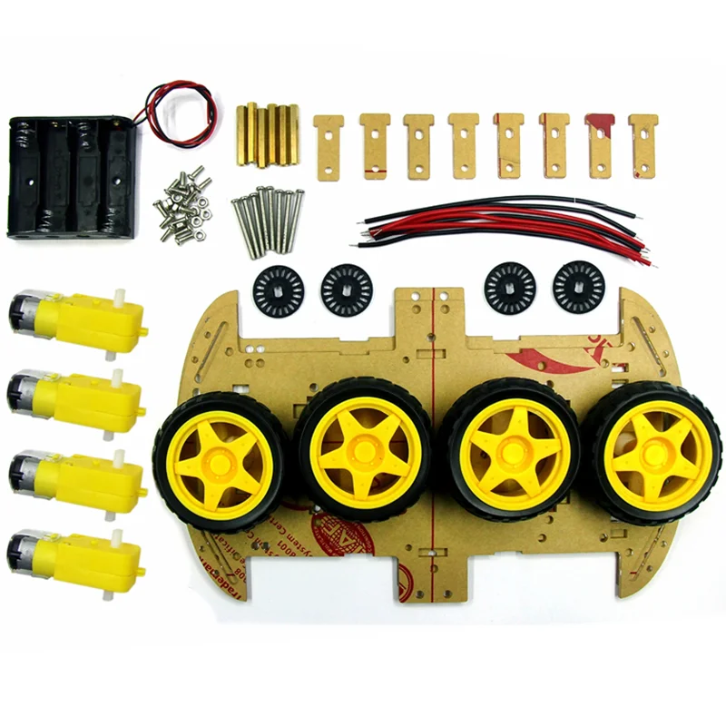 4WD 4-Rad Smart Car Chassis Kit 2WD 2-Rad DIY Roboter-Auto-Set – Bild 3
