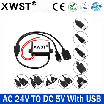 AC zu DC Konverter AC 24V zu DC 5V Buck Netzteil 3A 15W Micro Typ-C Mini USB Spannungsregler Transformator