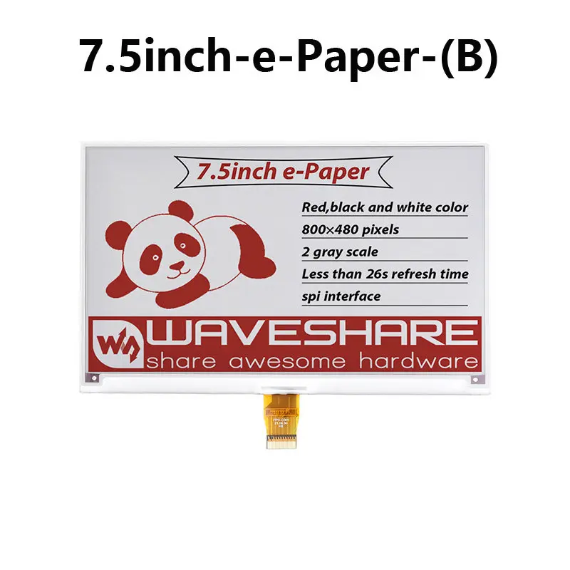 7,5-Zoll E-Paper-Display, 800x480 Auflösung, Schwarz-Weiß – Bild 5
