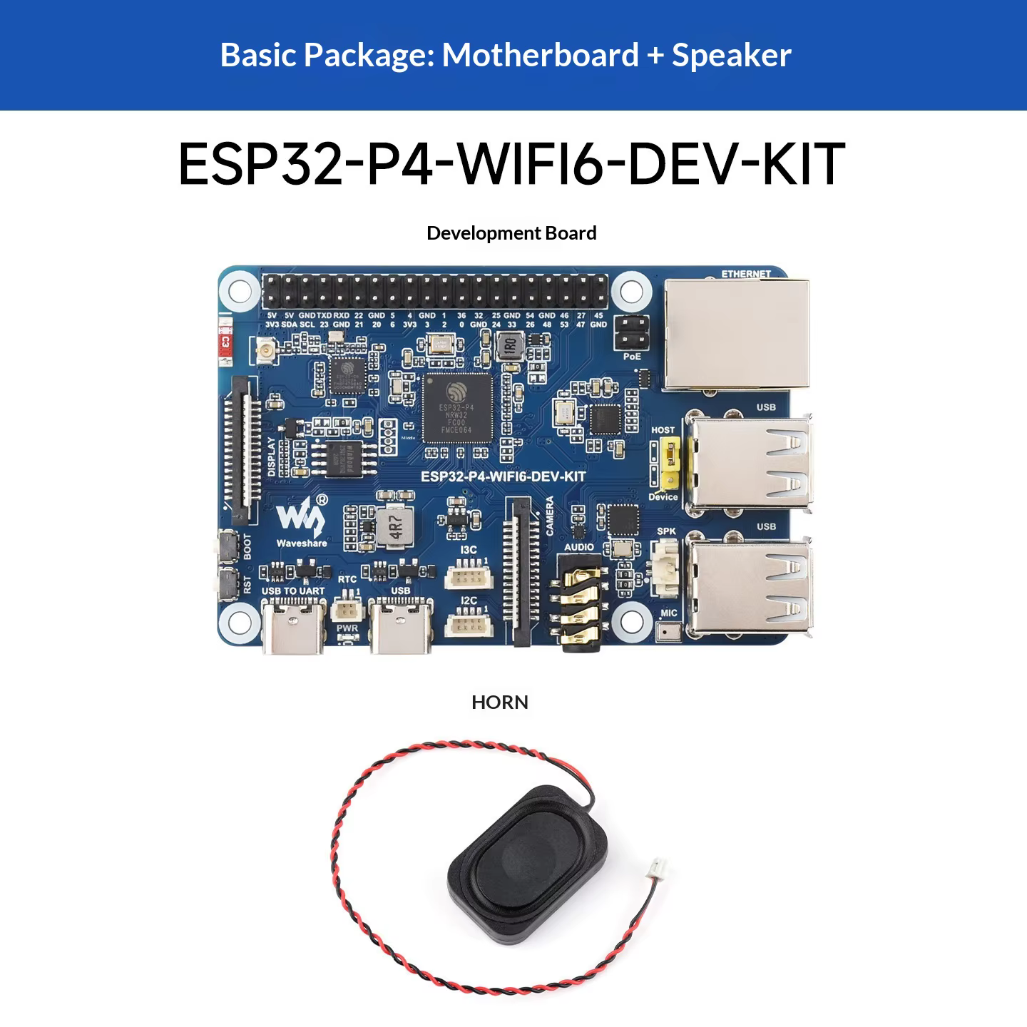 ESP32-P4 WiFi 6 Entwicklungsboard Dual-Core RISC-V Bluetooth 5 BLE Ethernet USB Kamera Display KI-Vision