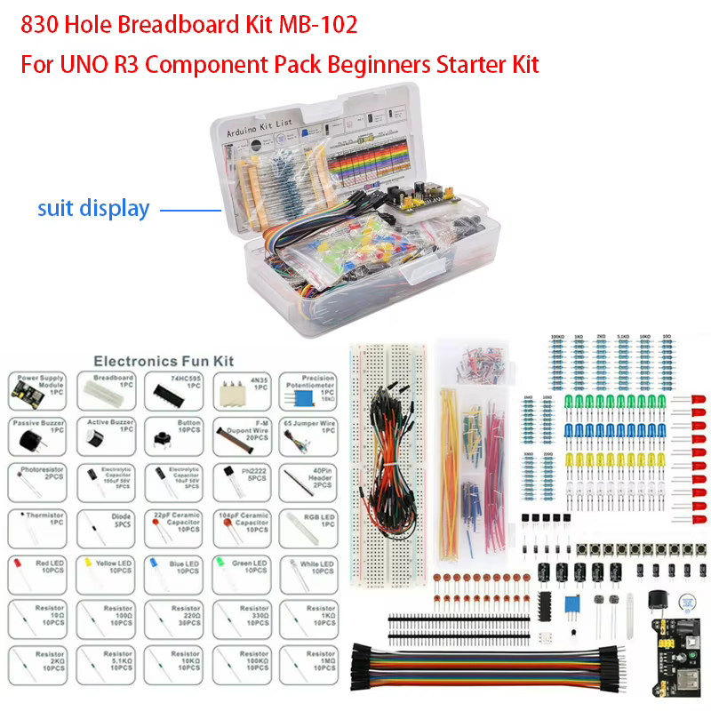 830-Loch-Steckbrett-Kit MB-102 für UNO R3 Element Pack Starter-Kit für Anfänger