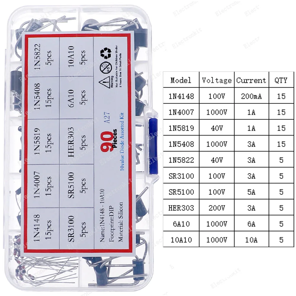 DIP SMD Zenerdiode, schnell schaltbare Schottky-Diode, sortiertes Kit – Bild 3
