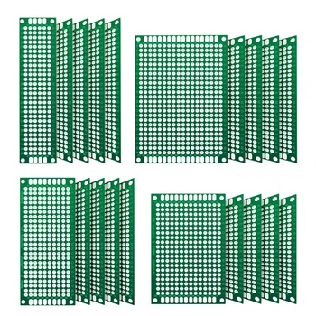 Doppelseitige Leiterplatte 2 x 8 3 x 7 4 x 6 5 x 7 verzinnt durch Löcher FR4 Prototyp-Kit (20 Stück)