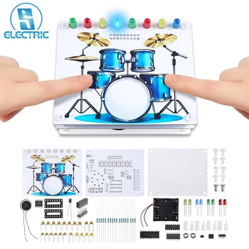 DIY Trommel-Lötset mit Berührungssensor-Sound & LED-Lichtern STEM Elektronik-Projekt für Schüler