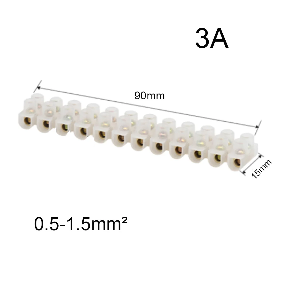 Elektrischer Schraubklemmenblock, zweireihiger Streifen, feste Verdrahtungsplatine, Drahtverbinder, 600 V, 15