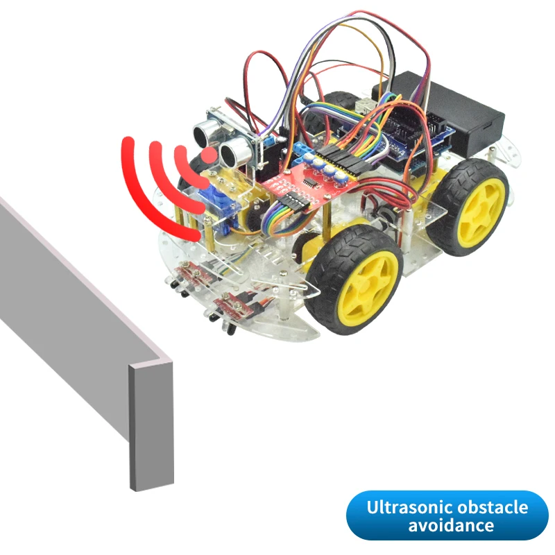 4WD Smart Robot Car Chassis Kit mit Ultraschallvermeidungsverfolgung – Bild 3