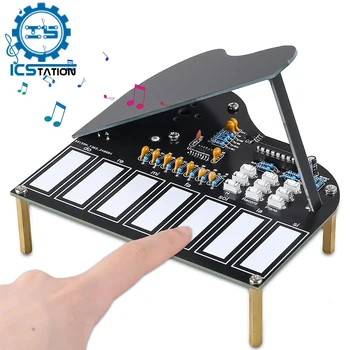 DIY-Lötübungsset, 7-Tasten, Mini-Klavier, Violine, Gitarre, Lötprojekt, elektronisches Musikinstrument, frühes