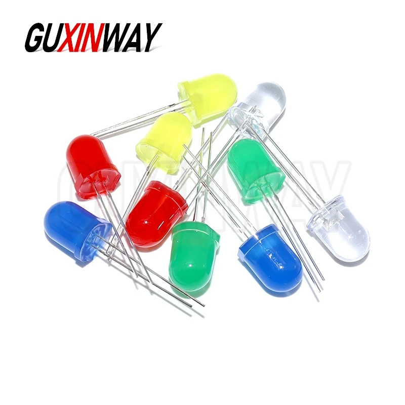 10 mm LED-Dioden, mehrfarbige Lichter, Weiß, Rot, Grün, Blau, Gelb – Bild 2