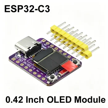 ESP32-C3 Entwicklungsboard mit 0,42 Zoll OLED-Modul Keramikantenne WLAN Bluetooth ESP32 Supermini