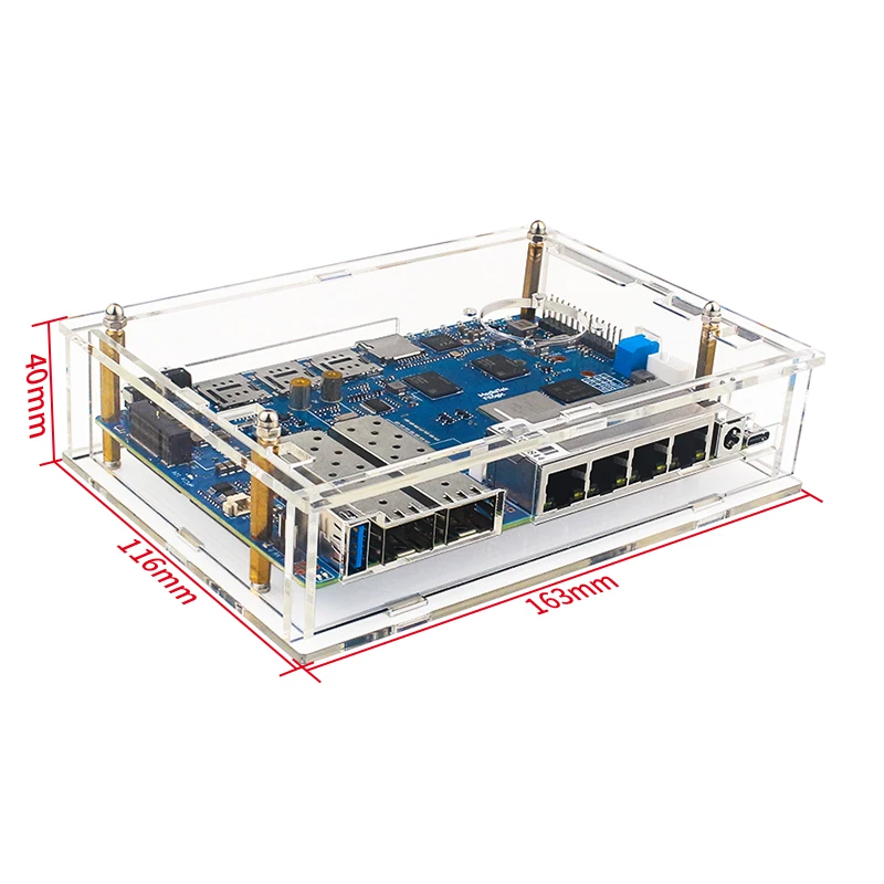 Acryl fall für banane pi BPI-R4 transparente schale optional pwn – Bild 6