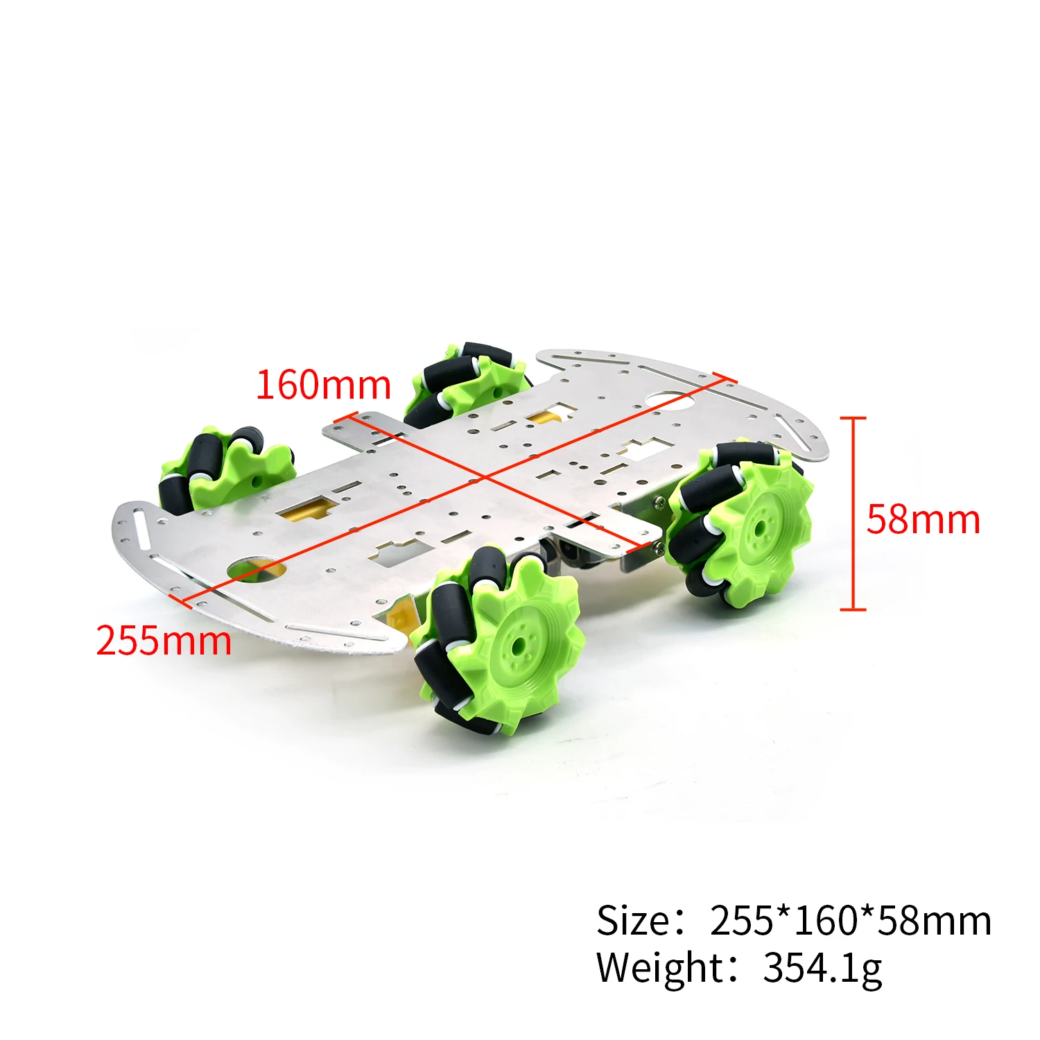Keyestudio 4WD Mecanum-Rad Smart Roboter-Auto Aluminium-Chassis-Kit – Bild 4
