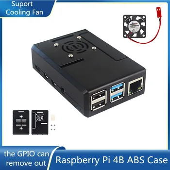 Raspberry Pi ABS-Gehäuse Schwarze Kunststoffhülle Abnehmbare GPIO-Abdeckung Optional Mit Kühlventilator