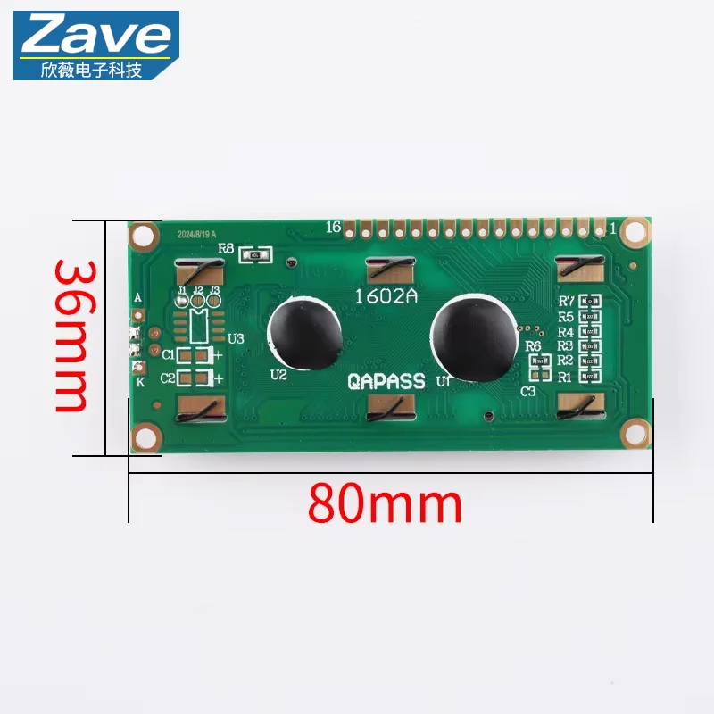 LCD1602 1602A LCD-Anzeigemodul 16x2 Zeichen Blau Gelb Grün Grau – Bild 2