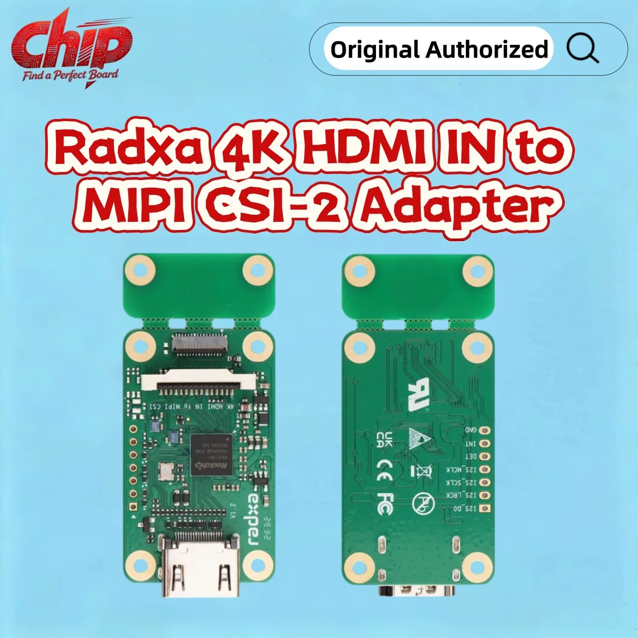 Radxa 4K HDMI IN zu MIPI CSI-2 Adapter, 4K Video, I2S Audio, EDID-Unterstützung, Z-Form-Faktor Kompatibel