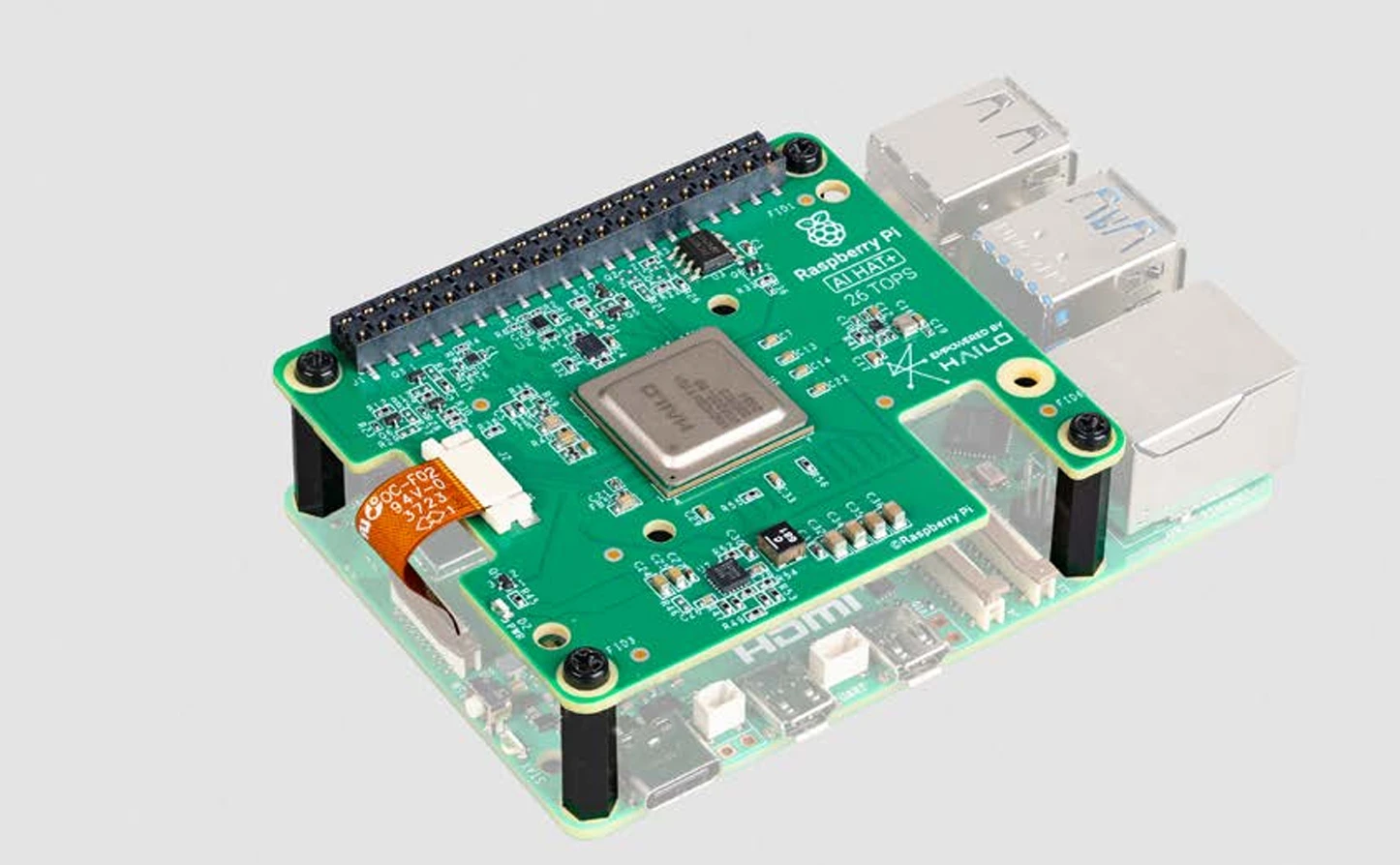 Raspberry Pi AI HAT+ mit Integriertem Hailo-8L KI-Beschleuniger 13TOPS KI-Erweiterungsboard