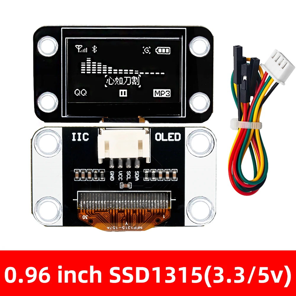 0,96 Zoll / 1,3 Zoll Weißes 12864-Display OLED-Modul IIC LCD-Bildschirm SSD1306 SH1106 mit Kabeln