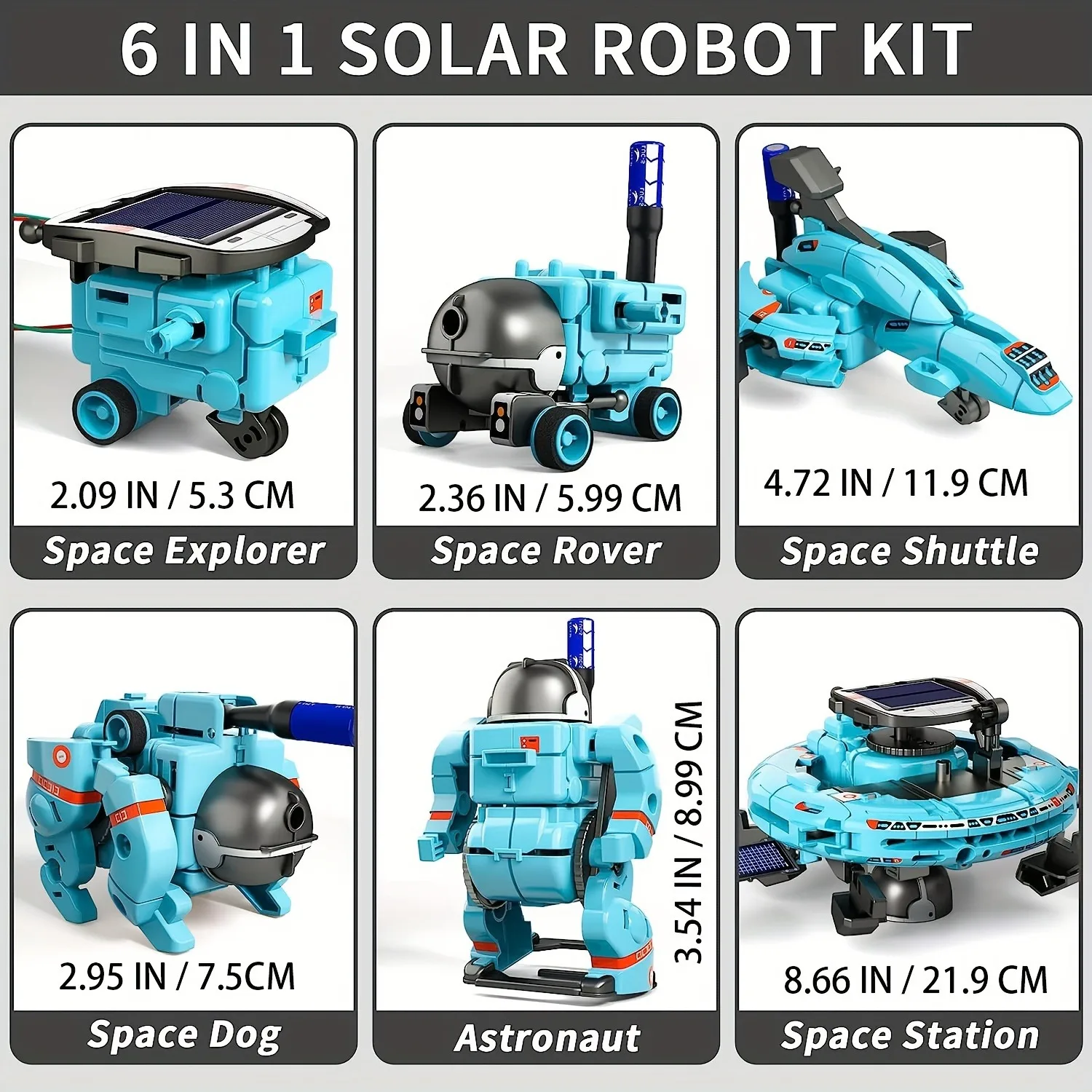6-in-1 STEM Solar Roboter Kit Spielzeug Geschenke für Kinder – Bild 2