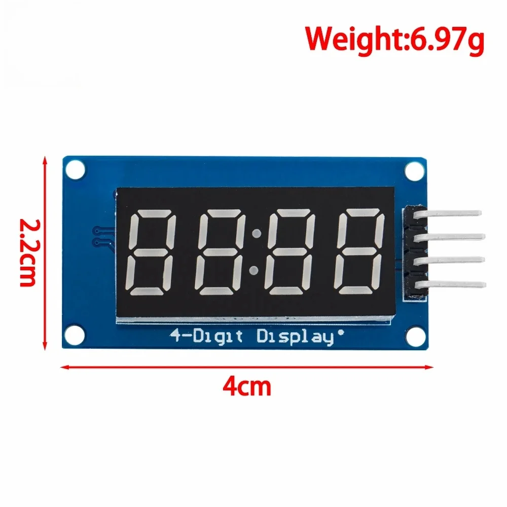 TM1637 LED-Anzeigemodul für Arduino 7 Segment 4 Bits 0,36 Zoll Uhr RED – Bild 4
