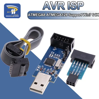 LC-01 1Set 10Pin Zu 6 Pin Adapter Board + USBASP USBISP AVR Programmer USB ATMEGA8 ATMEGA128 ATtiny/KÖNNEN/PWM